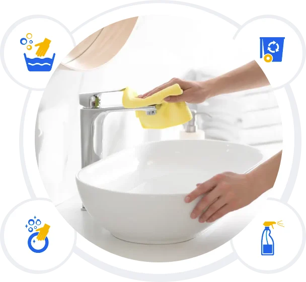 Nettoyage de lavabo de salle de bain